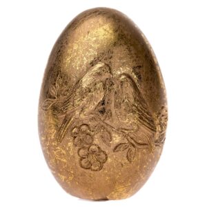 Dekoračné zlaté vajíčko s vtáčikmi