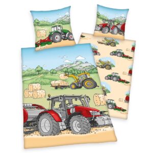 Herding Detské bavlnené obliečky Traktor