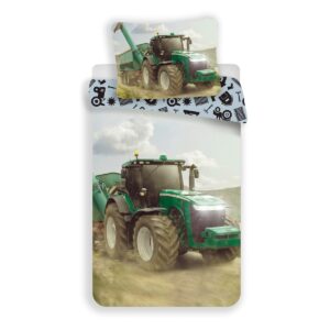 Jerry Fabrics Detské bavlnené obliečky Traktor green