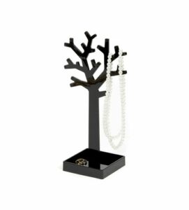 Stojan na šperky v tvare stromu Compactor - čierny plast