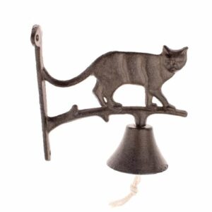 Závesný liatinový zvonček Mačka